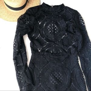 The Vintage Shop lace pattern black dress size sm